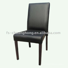 Chaise de salle à manger en cuir noir et tube (YC-F69)